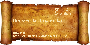 Borkovits Leonetta névjegykártya